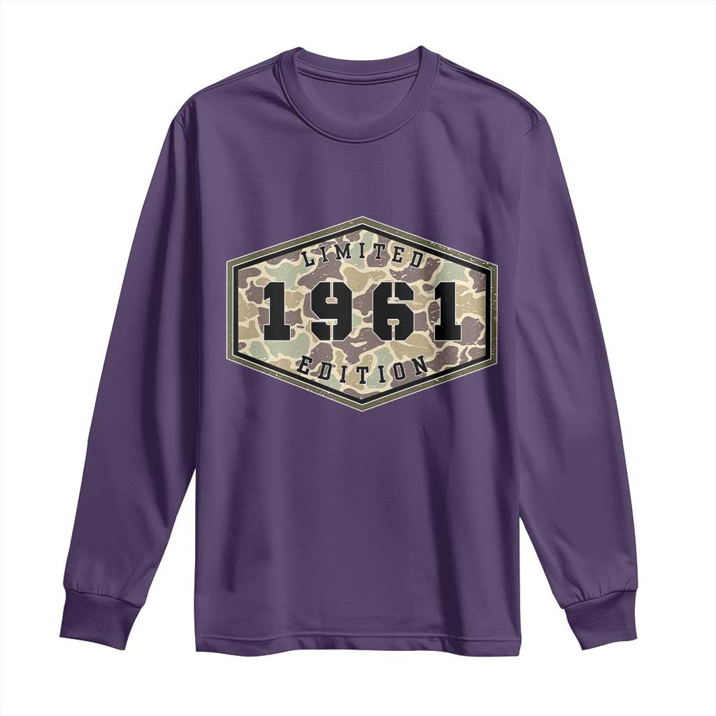 65th Birthday Hunting Long Sleeve Shirt 1961 Limited Edition Vintage Camouflage Gifts For Turning 65