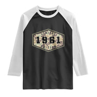 65th Birthday Hunting Raglan Shirt 1961 Limited Edition Vintage Camouflage Gifts For Turning 65