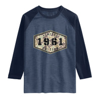 65th Birthday Hunting Raglan Shirt 1961 Limited Edition Vintage Camouflage Gifts For Turning 65