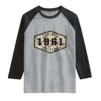 65th Birthday Hunting Raglan Shirt 1961 Limited Edition Vintage Camouflage Gifts For Turning 65