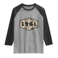 65th Birthday Hunting Raglan Shirt 1961 Limited Edition Vintage Camouflage Gifts For Turning 65
