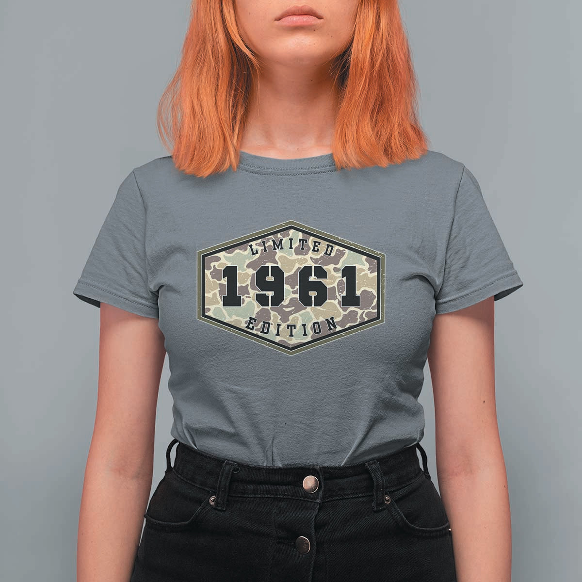 65th Birthday Hunting T Shirt For Women 1961 Limited Edition Vintage Camouflage Gifts For Turning 65