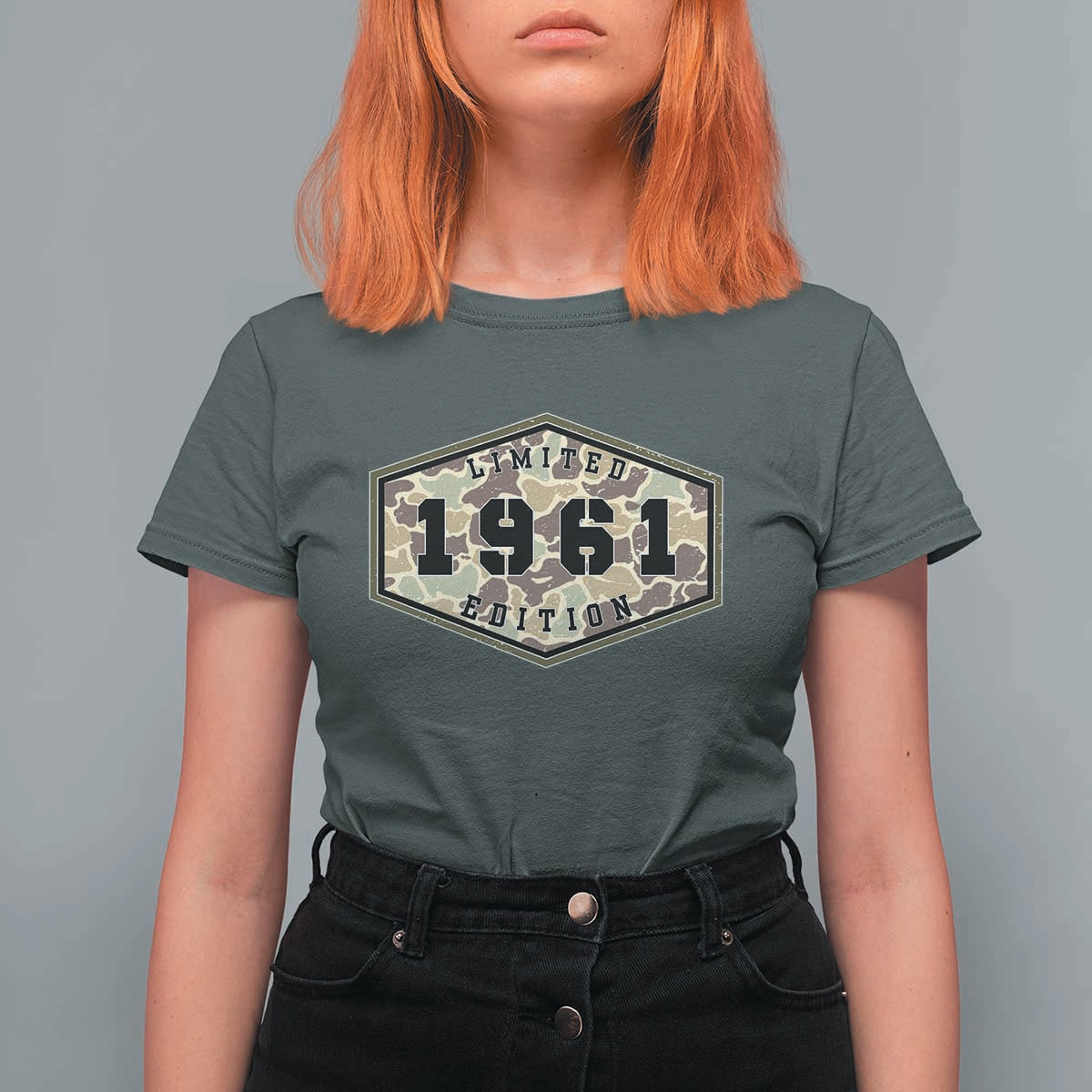 65th Birthday Hunting T Shirt For Women 1961 Limited Edition Vintage Camouflage Gifts For Turning 65