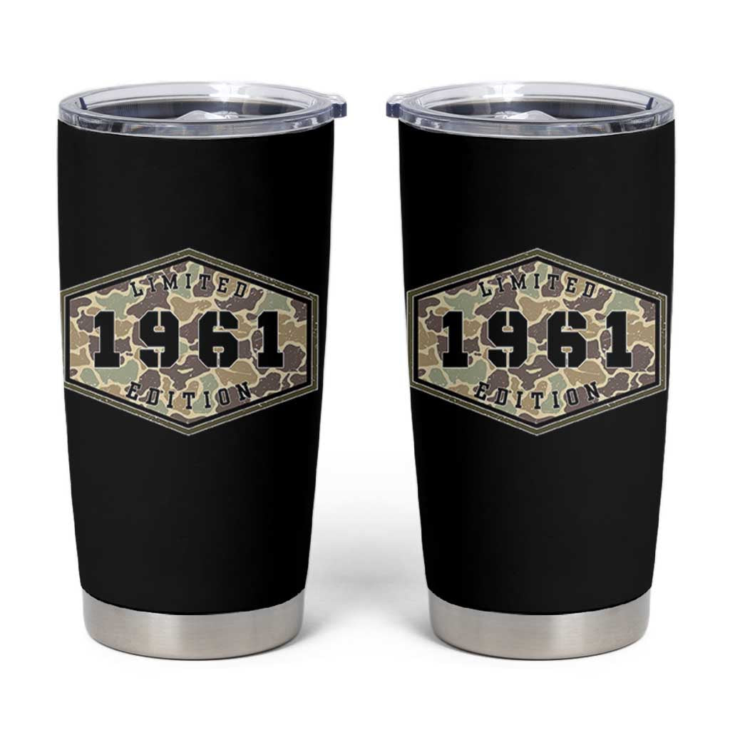65th Birthday Hunting Tumbler Cup 1961 Limited Edition Vintage Camouflage Gifts For Turning 65