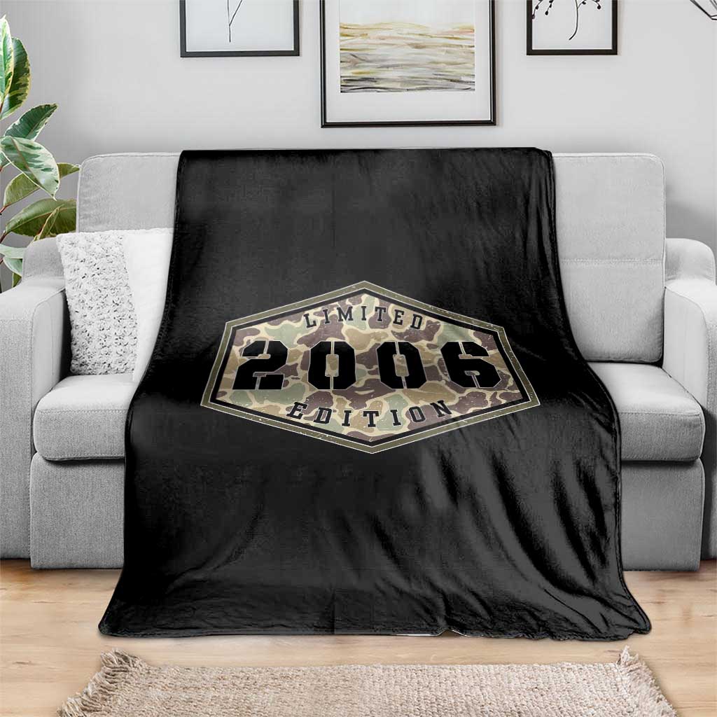 20th Birthday Hunting Throw Blanket 2006 Limited Edition Vintage Camouflage Gifts For Turning 20