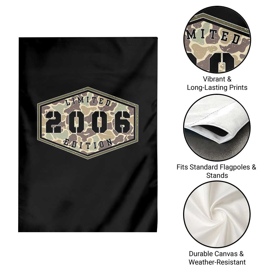 20th Birthday Hunting Garden Flag 2006 Limited Edition Vintage Camouflage Gifts For Turning 20