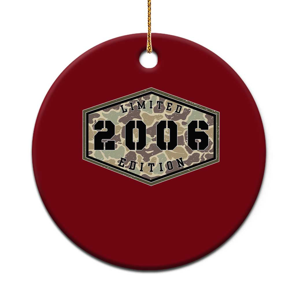 20th Birthday Hunting Ceramic Ornament 2006 Limited Edition Vintage Camouflage Gifts For Turning 20