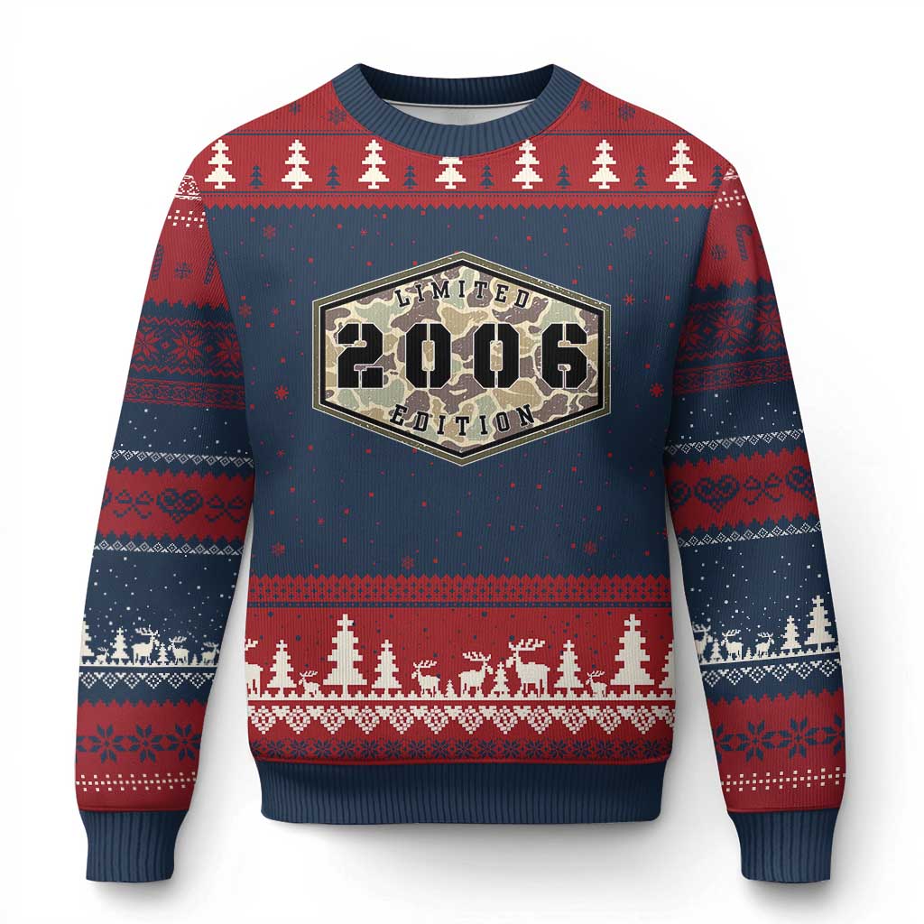 20th Birthday Hunting Ugly Christmas Sweater 2006 Limited Edition Vintage Camouflage Gifts For Turning 20