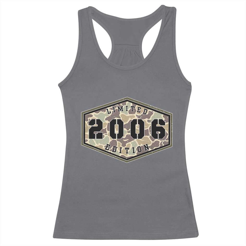 20th Birthday Hunting Racerback Tank Top 2006 Limited Edition Vintage Camouflage Gifts For Turning 20