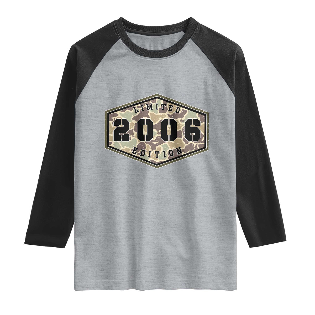 20th Birthday Hunting Raglan Shirt 2006 Limited Edition Vintage Camouflage Gifts For Turning 20