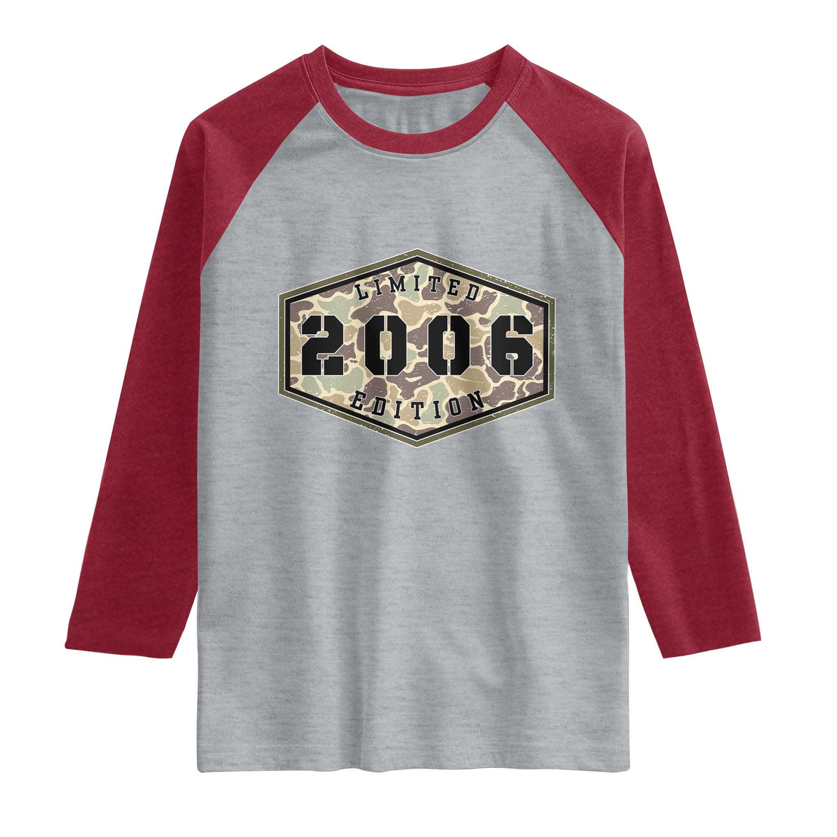 20th Birthday Hunting Raglan Shirt 2006 Limited Edition Vintage Camouflage Gifts For Turning 20
