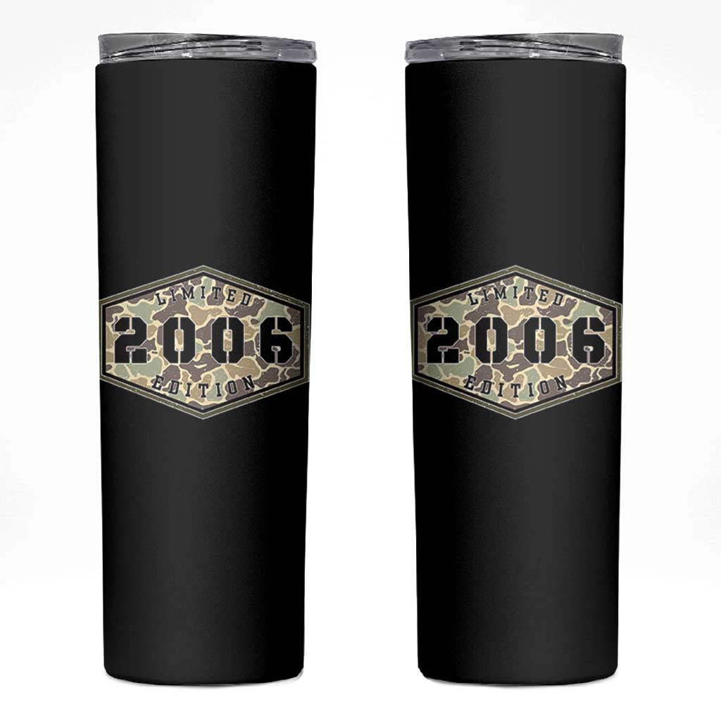20th Birthday Hunting Skinny Tumbler 2006 Limited Edition Vintage Camouflage Gifts For Turning 20