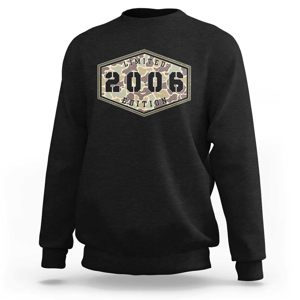 20th Birthday Hunting Sweatshirt 2006 Limited Edition Vintage Camouflage Gifts For Turning 20