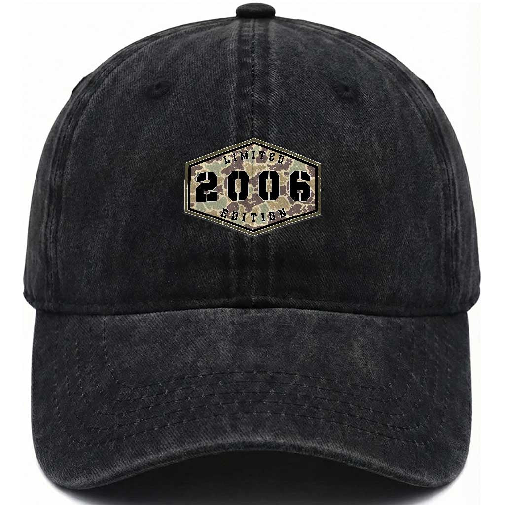 20th Birthday Hunting Washed Cotton Baseball Cap 2006 Limited Edition Vintage Camouflage Gifts For Turning 20