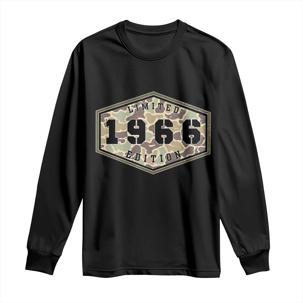 60th Birthday Hunting Long Sleeve Shirt 1966 Limited Edition Vintage Camouflage Gifts For Turning 60
