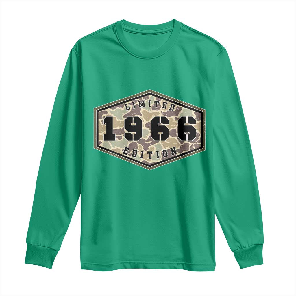 60th Birthday Hunting Long Sleeve Shirt 1966 Limited Edition Vintage Camouflage Gifts For Turning 60