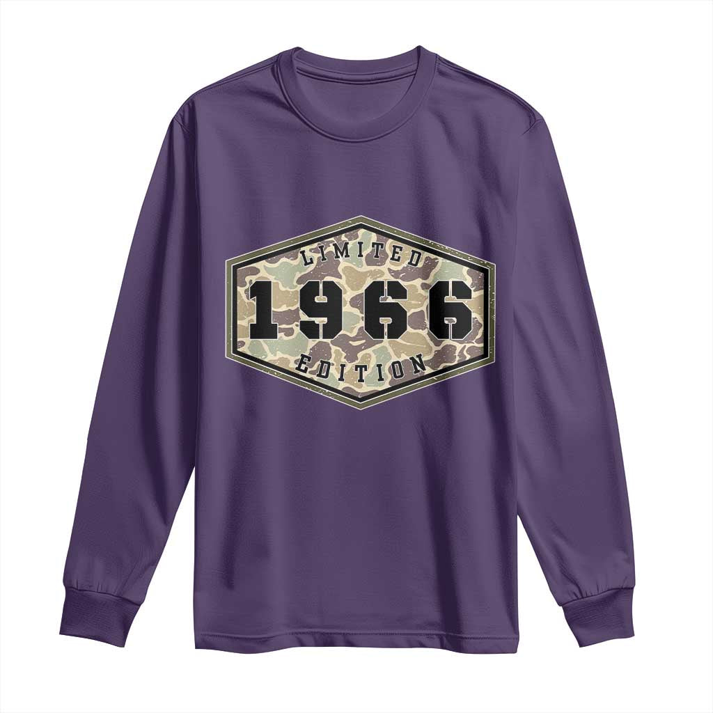 60th Birthday Hunting Long Sleeve Shirt 1966 Limited Edition Vintage Camouflage Gifts For Turning 60