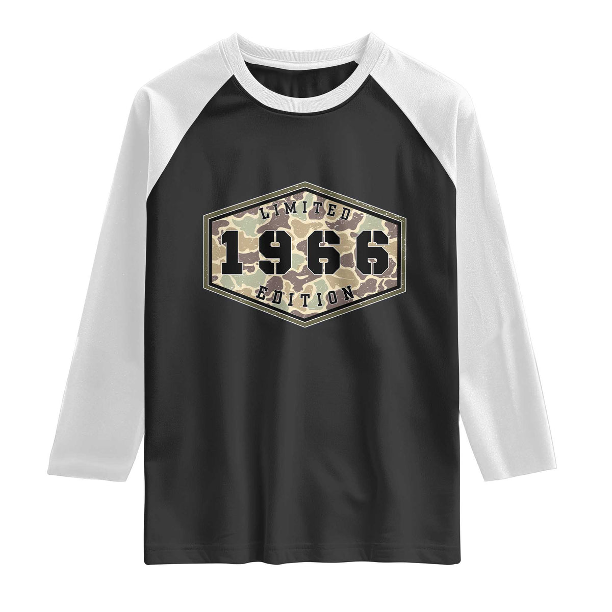 60th Birthday Hunting Raglan Shirt 1966 Limited Edition Vintage Camouflage Gifts For Turning 60