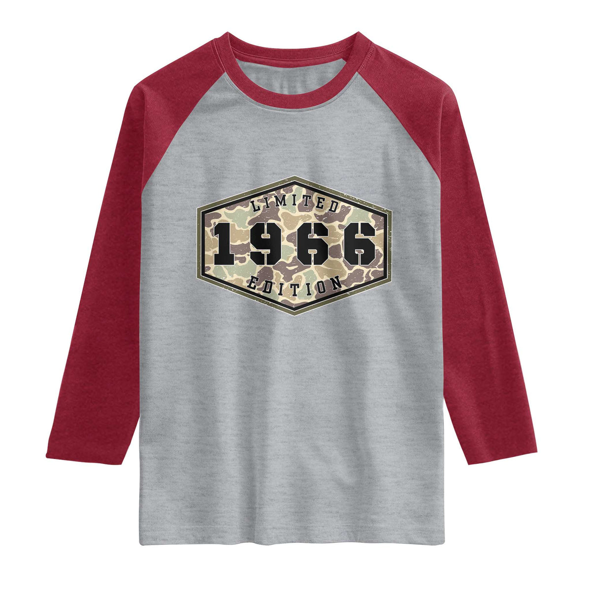 60th Birthday Hunting Raglan Shirt 1966 Limited Edition Vintage Camouflage Gifts For Turning 60