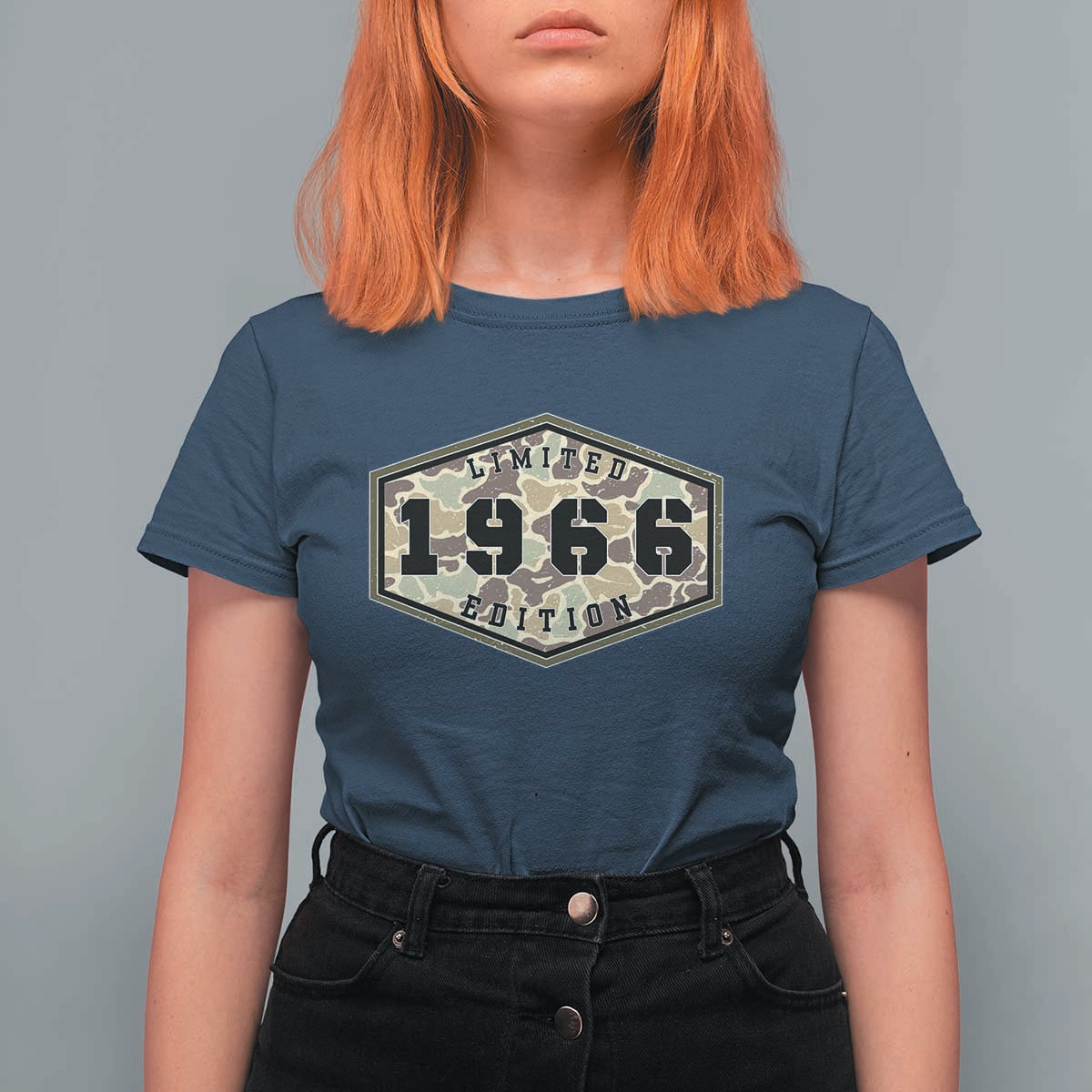 60th Birthday Hunting T Shirt For Women 1966 Limited Edition Vintage Camouflage Gifts For Turning 60