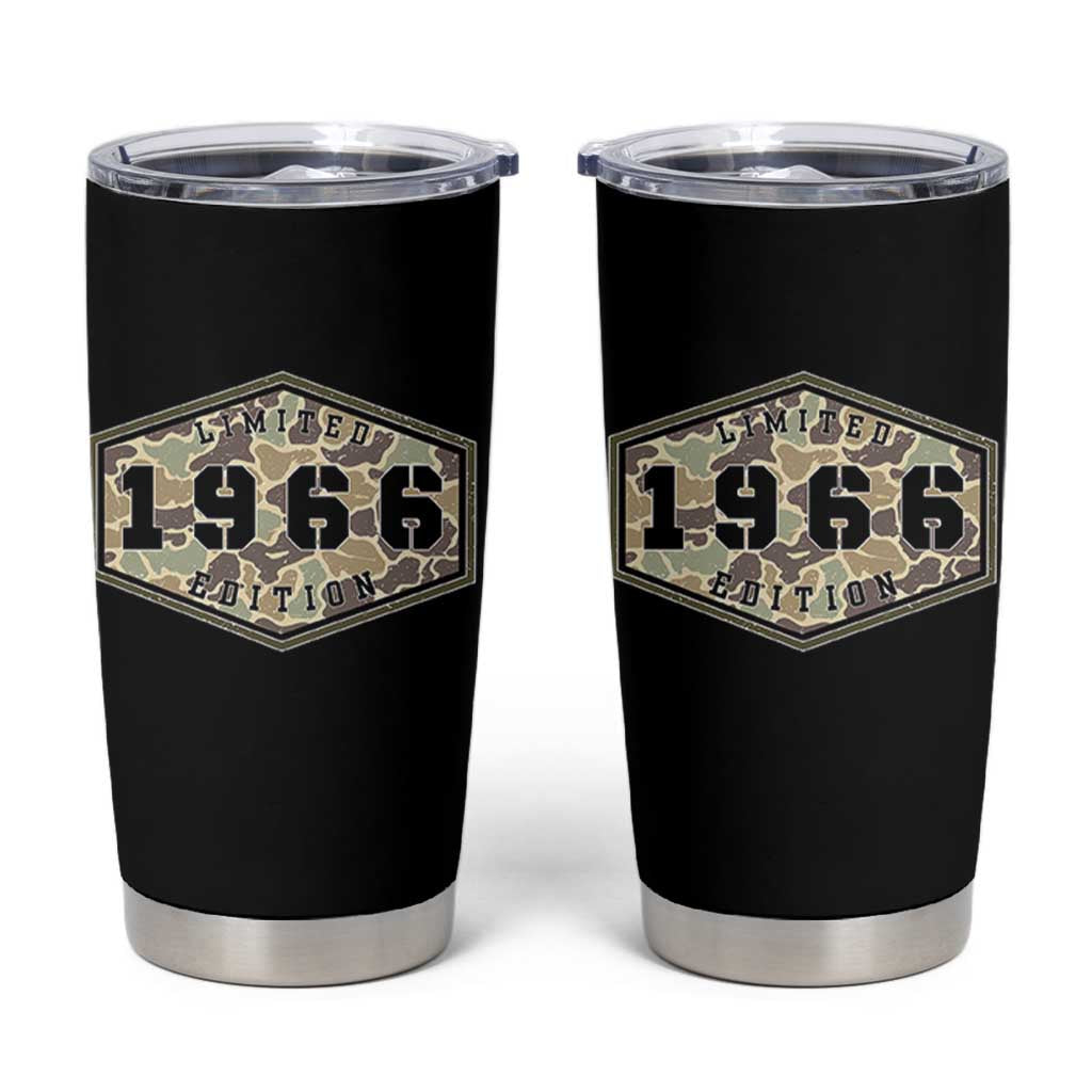60th Birthday Hunting Tumbler Cup 1966 Limited Edition Vintage Camouflage Gifts For Turning 60