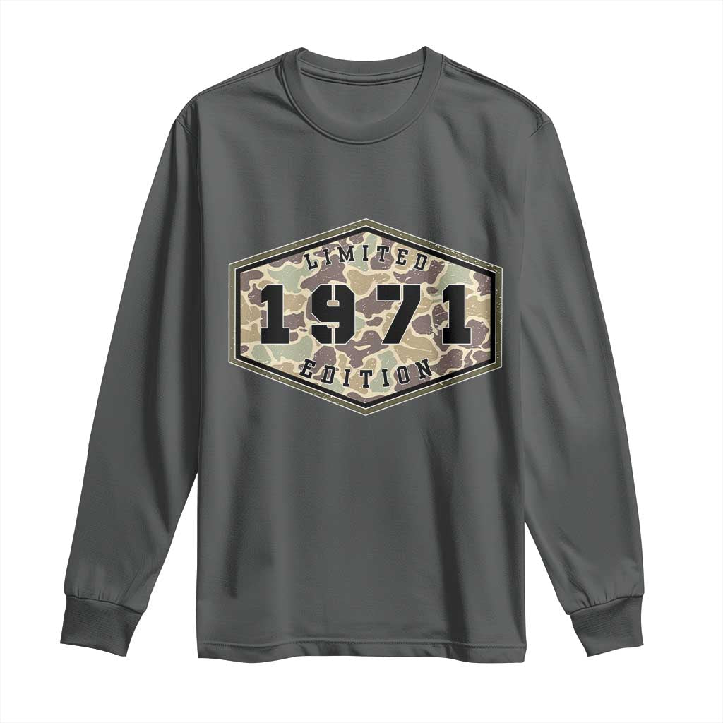 55th Birthday Hunting Long Sleeve Shirt 1971 Limited Edition Vintage Camouflage Gifts For Turning 55