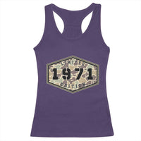 55th Birthday Hunting Racerback Tank Top 1971 Limited Edition Vintage Camouflage Gifts For Turning 55