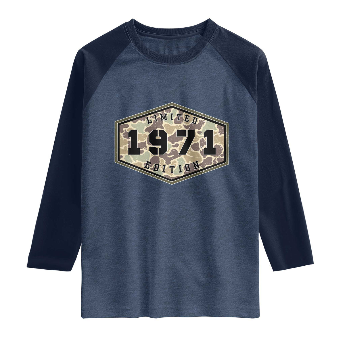 55th Birthday Hunting Raglan Shirt 1971 Limited Edition Vintage Camouflage Gifts For Turning 55