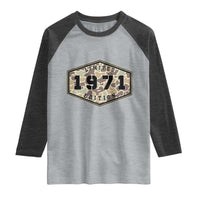 55th Birthday Hunting Raglan Shirt 1971 Limited Edition Vintage Camouflage Gifts For Turning 55