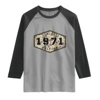 55th Birthday Hunting Raglan Shirt 1971 Limited Edition Vintage Camouflage Gifts For Turning 55