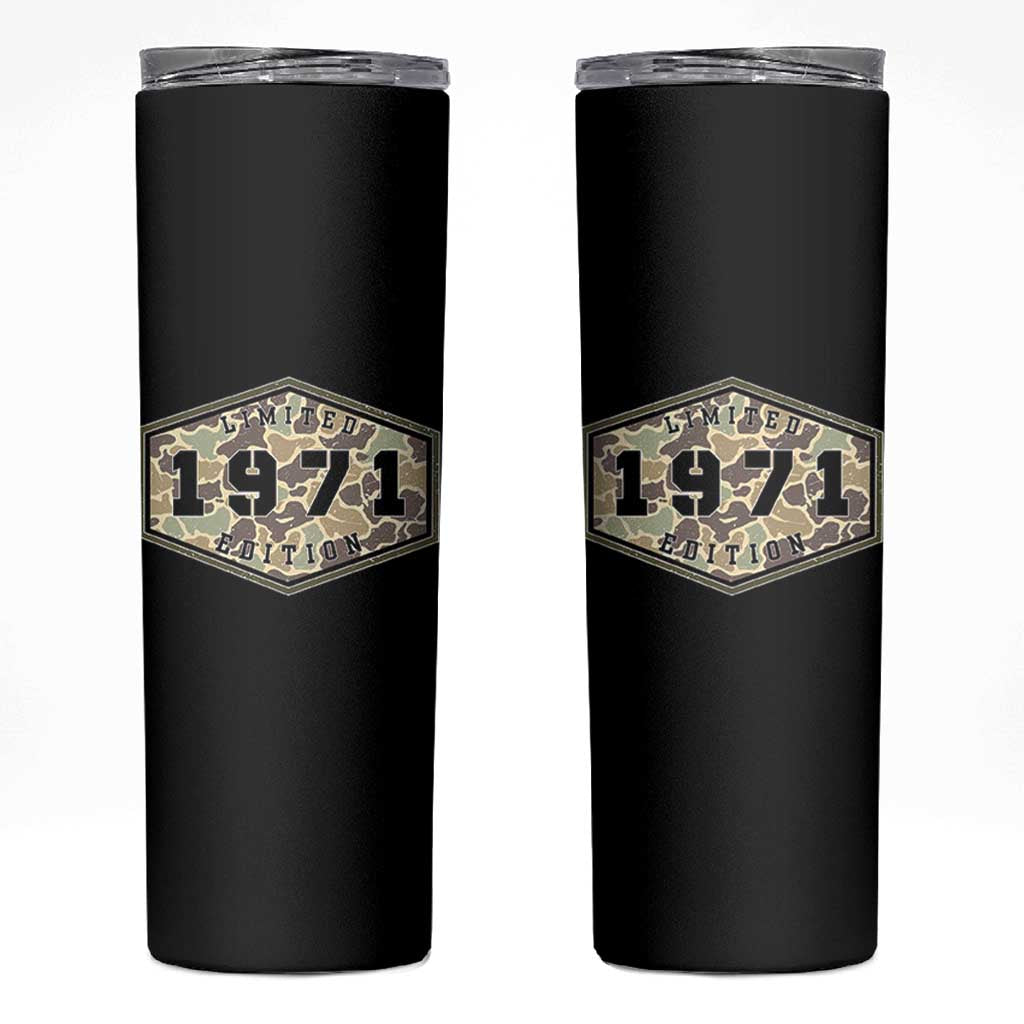 55th Birthday Hunting Skinny Tumbler 1971 Limited Edition Vintage Camouflage Gifts For Turning 55