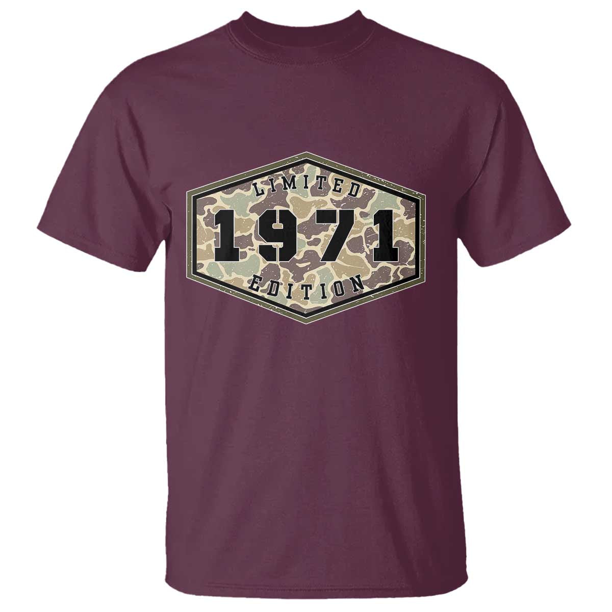 55th Birthday Hunting T Shirt 1971 Limited Edition Vintage Camouflage Gifts For Turning 55