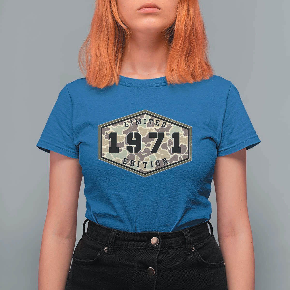 55th Birthday Hunting T Shirt For Women 1971 Limited Edition Vintage Camouflage Gifts For Turning 55