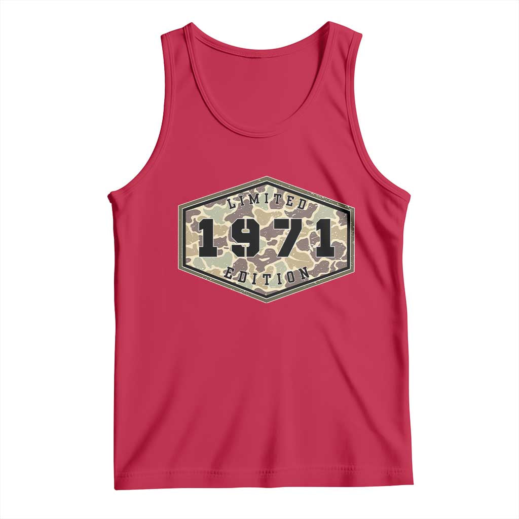 55th Birthday Hunting Tank Top 1971 Limited Edition Vintage Camouflage Gifts For Turning 55