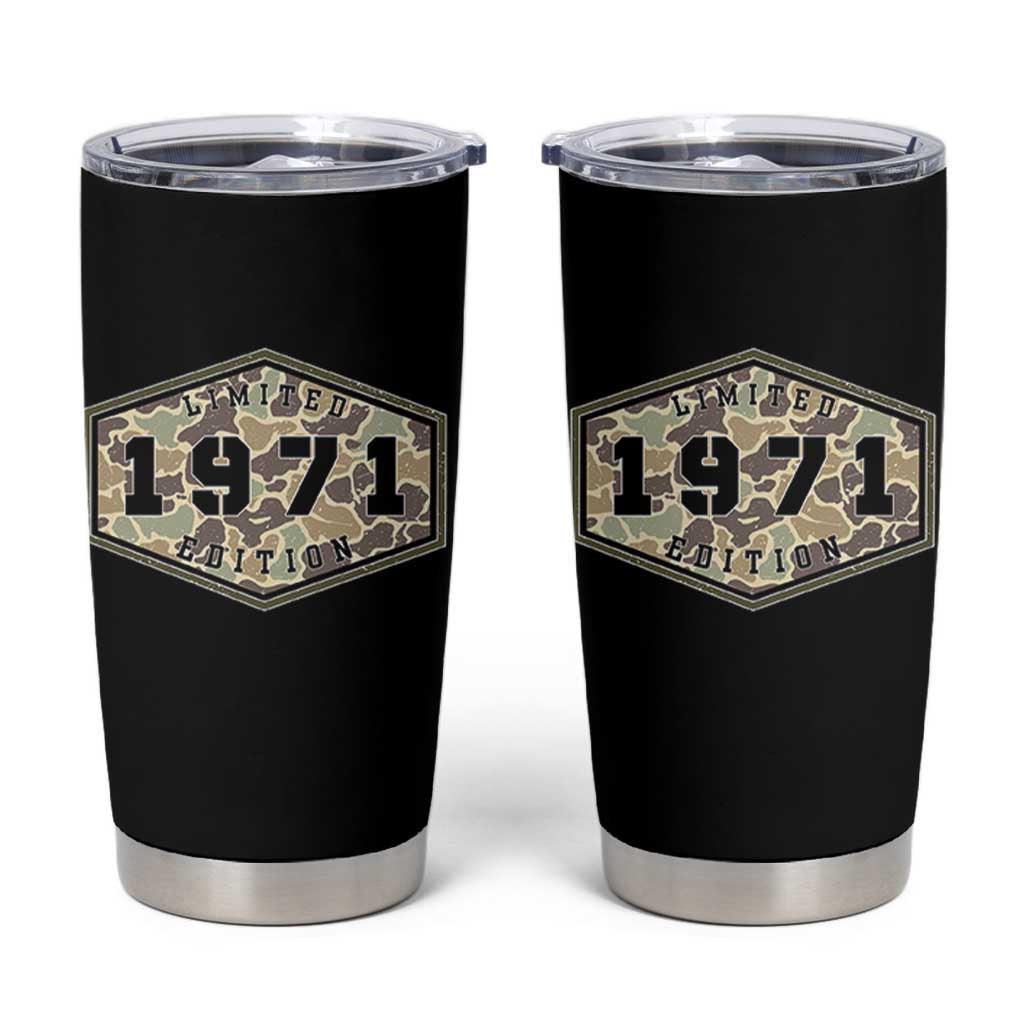 55th Birthday Hunting Tumbler Cup 1971 Limited Edition Vintage Camouflage Gifts For Turning 55