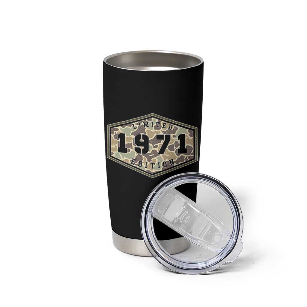 55th Birthday Hunting Tumbler Cup 1971 Limited Edition Vintage Camouflage Gifts For Turning 55