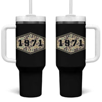 55th Birthday Hunting Tumbler With Handle 1971 Limited Edition Vintage Camouflage Gifts For Turning 55
