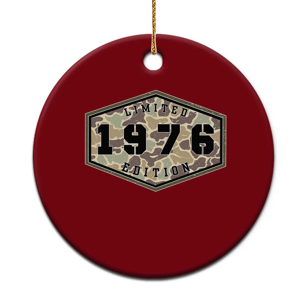 50th Birthday Hunting Ceramic Ornament 1976 Limited Edition Vintage Camouflage Gifts For Turning 50