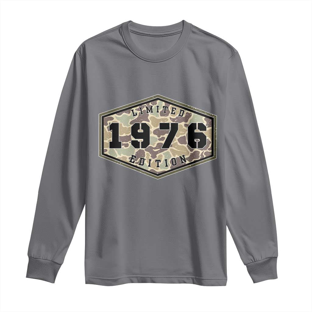 50th Birthday Hunting Long Sleeve Shirt 1976 Limited Edition Vintage Camouflage Gifts For Turning 50