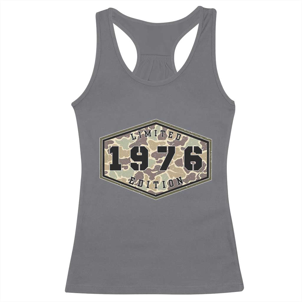50th Birthday Hunting Racerback Tank Top 1976 Limited Edition Vintage Camouflage Gifts For Turning 50