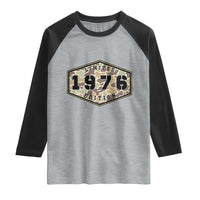 50th Birthday Hunting Raglan Shirt 1976 Limited Edition Vintage Camouflage Gifts For Turning 50