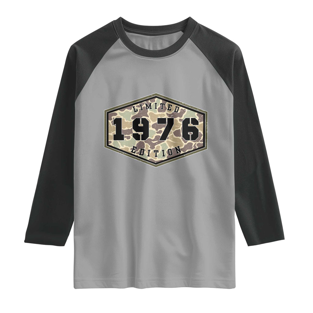 50th Birthday Hunting Raglan Shirt 1976 Limited Edition Vintage Camouflage Gifts For Turning 50