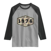 50th Birthday Hunting Raglan Shirt 1976 Limited Edition Vintage Camouflage Gifts For Turning 50