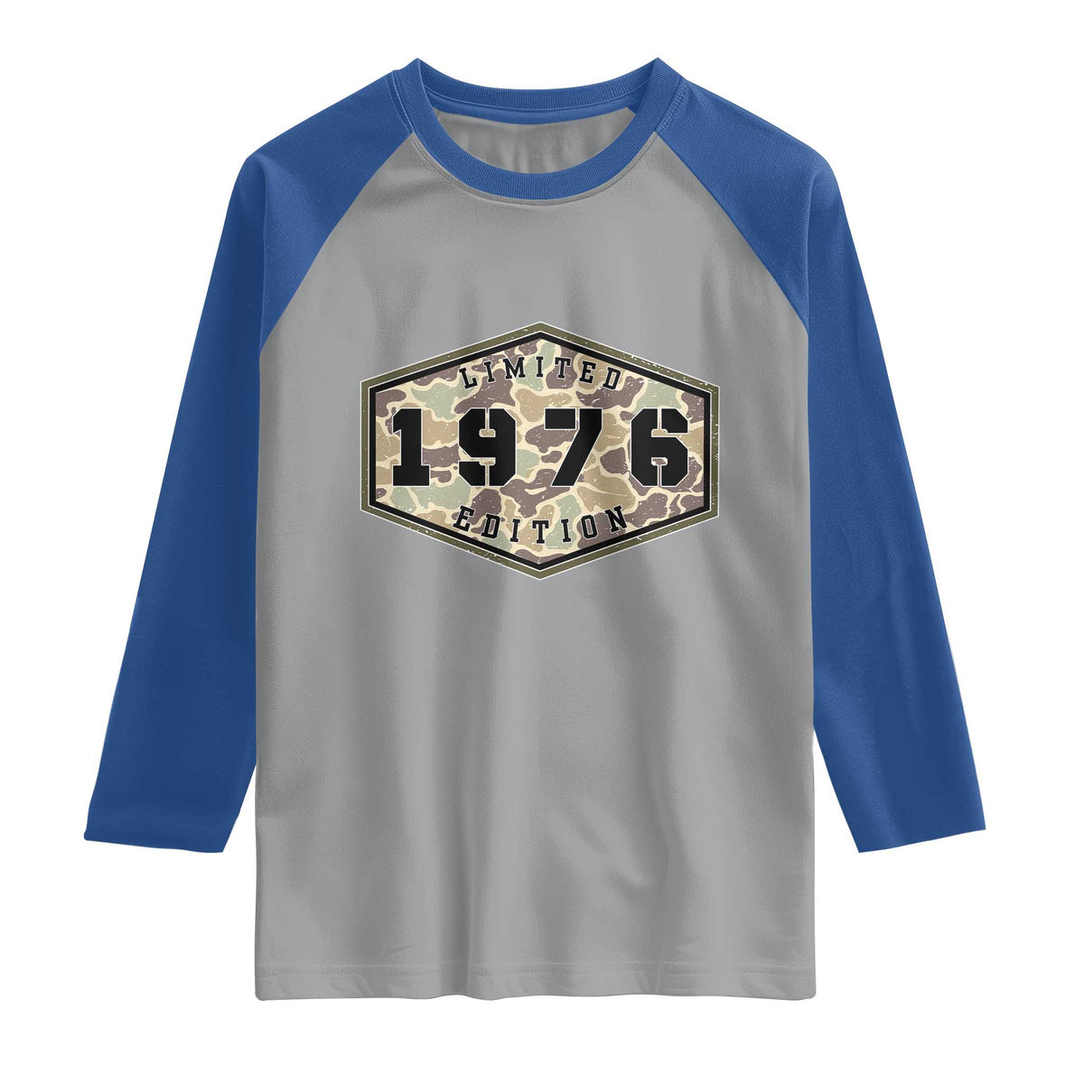50th Birthday Hunting Raglan Shirt 1976 Limited Edition Vintage Camouflage Gifts For Turning 50