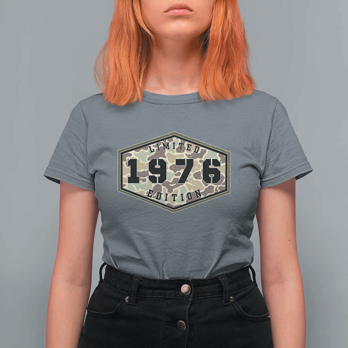 50th Birthday Hunting T Shirt For Women 1976 Limited Edition Vintage Camouflage Gifts For Turning 50
