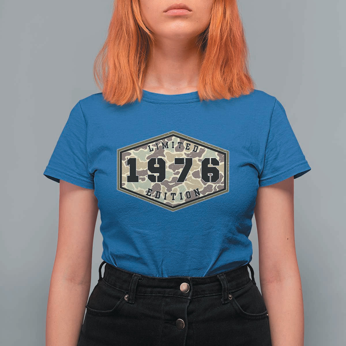 50th Birthday Hunting T Shirt For Women 1976 Limited Edition Vintage Camouflage Gifts For Turning 50