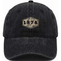 50th Birthday Hunting Washed Cotton Baseball Cap 1976 Limited Edition Vintage Camouflage Gifts For Turning 50