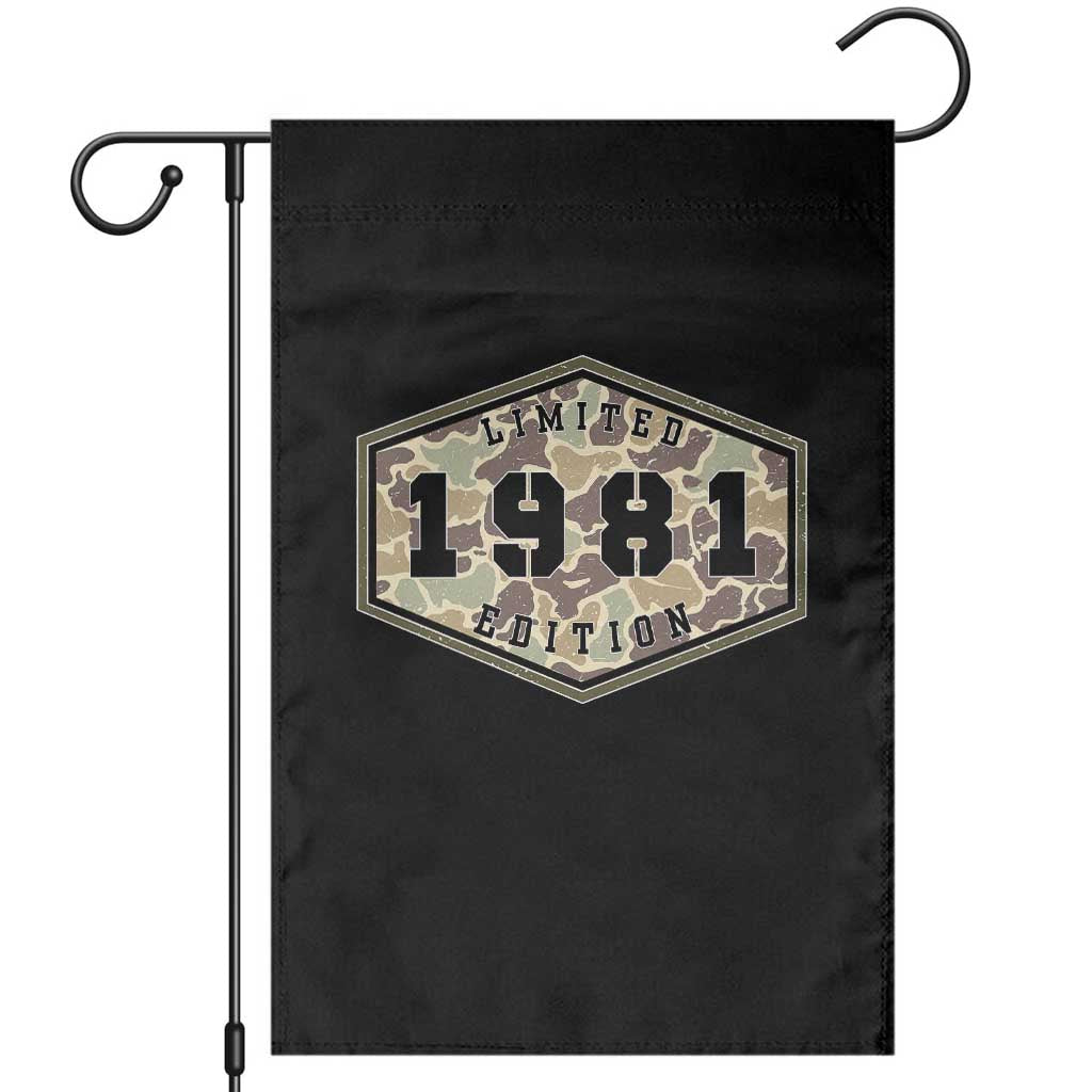 45th Birthday Hunting Garden Flag 1981 Limited Edition Vintage Camouflage Gifts For Turning 45