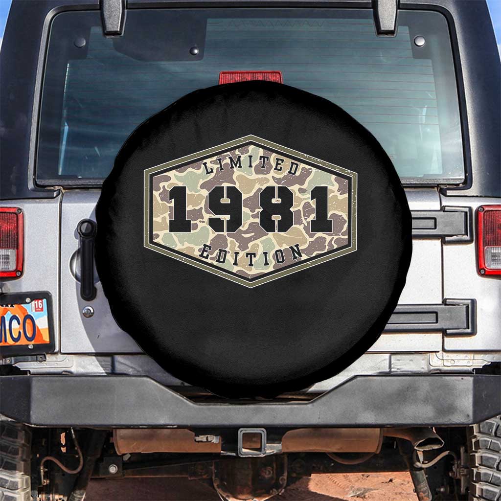 45th Birthday Hunting Spare Tire Cover 1981 Limited Edition Vintage Camouflage Gifts For Turning 45
