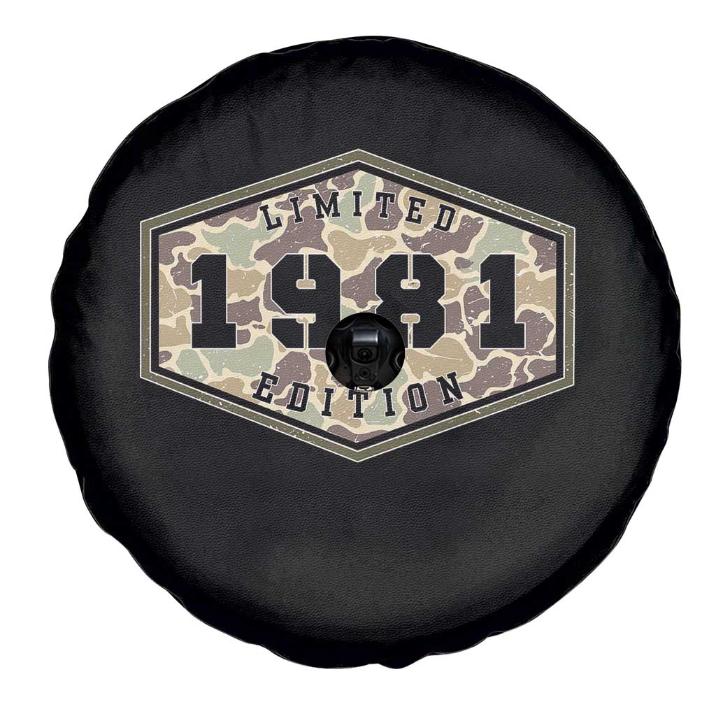45th Birthday Hunting Spare Tire Cover 1981 Limited Edition Vintage Camouflage Gifts For Turning 45